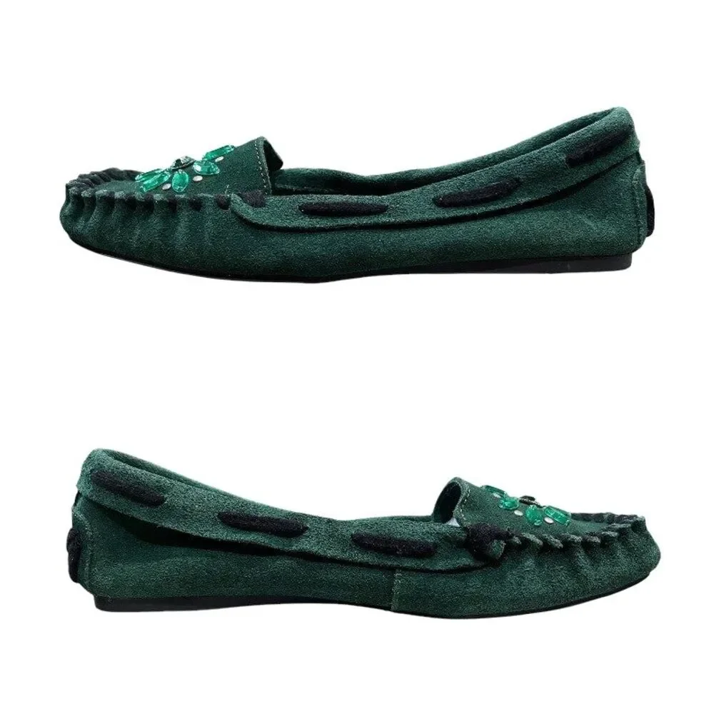 Rampage green suede